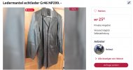 Inserat Ledermantel Echtes Leder NP war 199.-